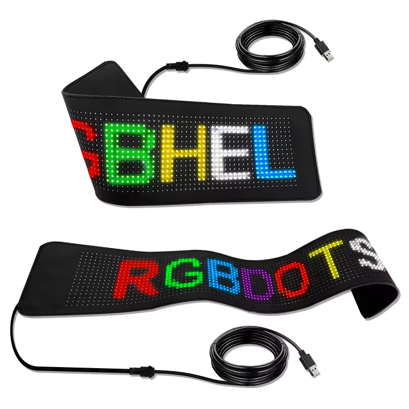 Bendable Programmable Soft LED Screen Panel Android iOS APP Control Flexible LED Display Ticker Board For Car Window Advertising