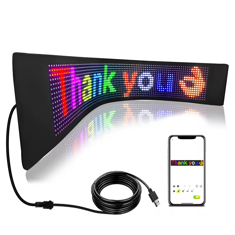 Bendable Programmable Soft LED Screen Panel Android iOS APP Control Flexible LED Display Ticker Board For Car Window Advertising