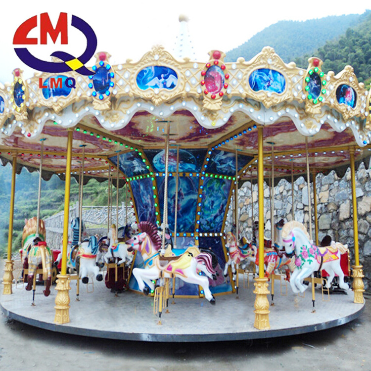 Top quality carousel horse rides kids park best price of merry go round carousel playground coin operated parking carousel