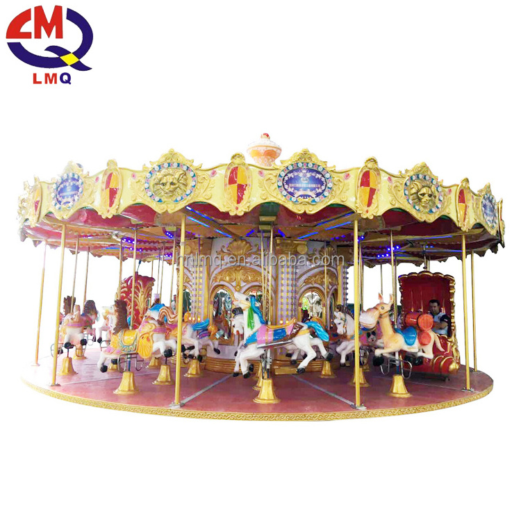 Christmas outdoor playground carousel games fiberglass life size horse