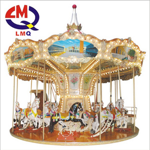 factory price merry go round mini kids ride electric fiberglass amusement park carousel horses for sale