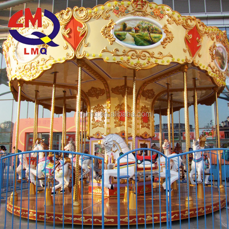 Mini carousel 6 seats merry go round kids fun game machine