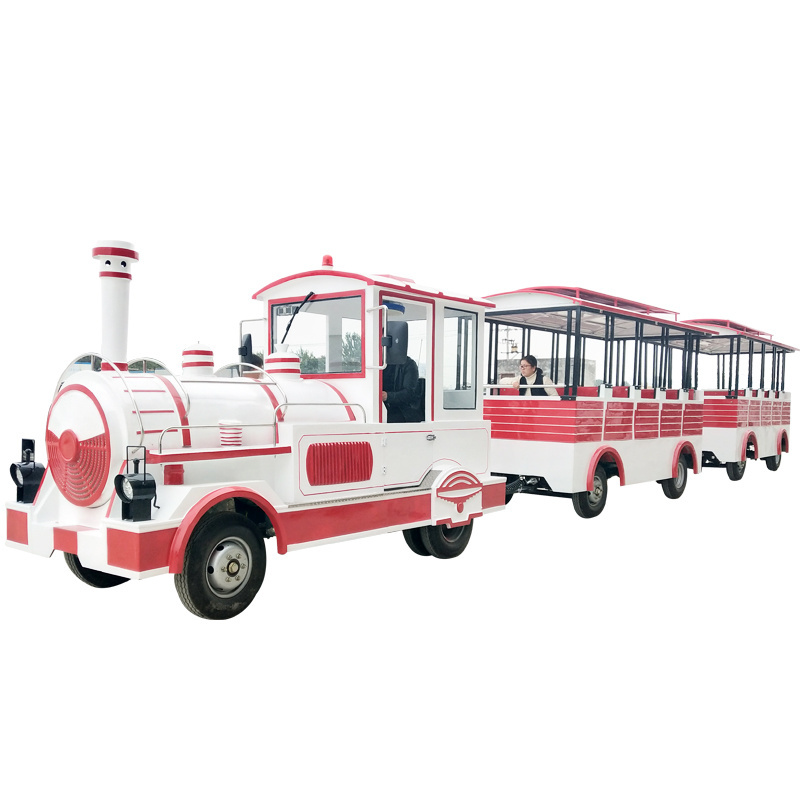 Cheap mini amusement kiddie ride electric tourist trackless train road train rides for sale