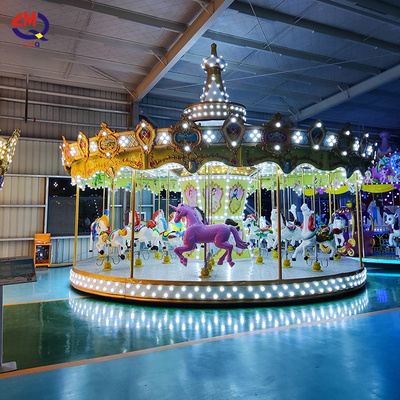 attraction amusement kid carousel 16 Seats Swing Carousel Rotating Merry Go Round for Sale