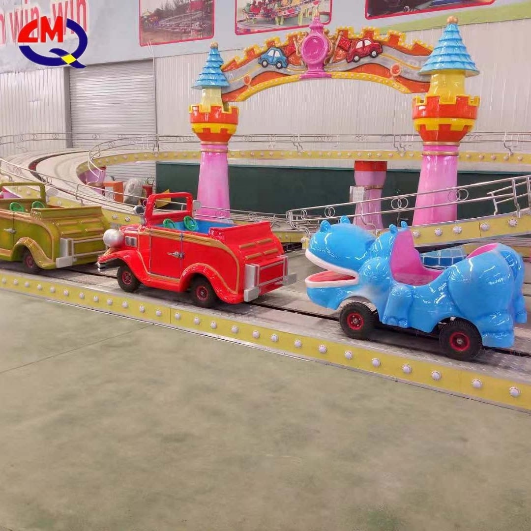 Attraction train rides electric track train rides mini shuttle with music box kids small roller coaster