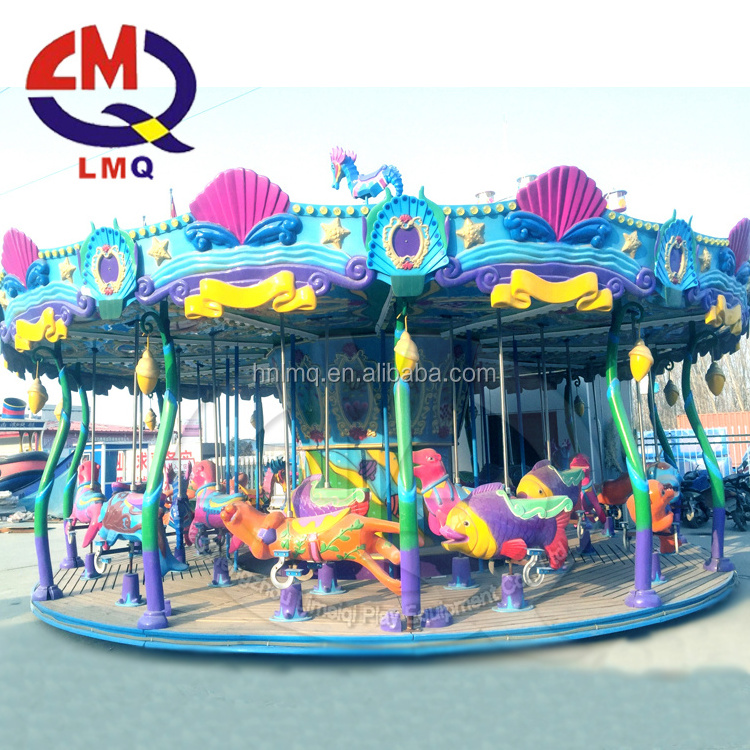 attraction amusement kid carousel 16 Seats Swing Carousel Rotating Merry Go Round for Sale