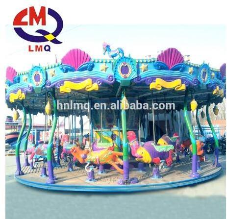 Outdoor Promotional Christmas Inflatable luxury carousel horse rides 24 Seats ocean carousel with led lights