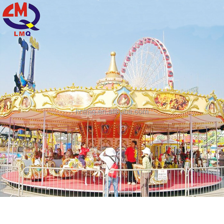 Christmas outdoor playground carousel games fiberglass life size horse