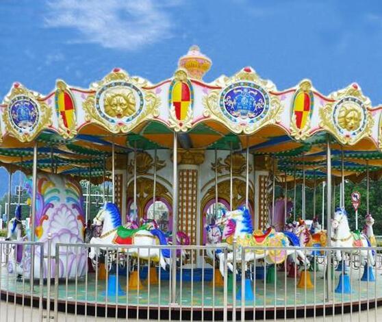 Outdoor Promotional Christmas Inflatable luxury carousel horse rides 24 Seats ocean carousel with led lights