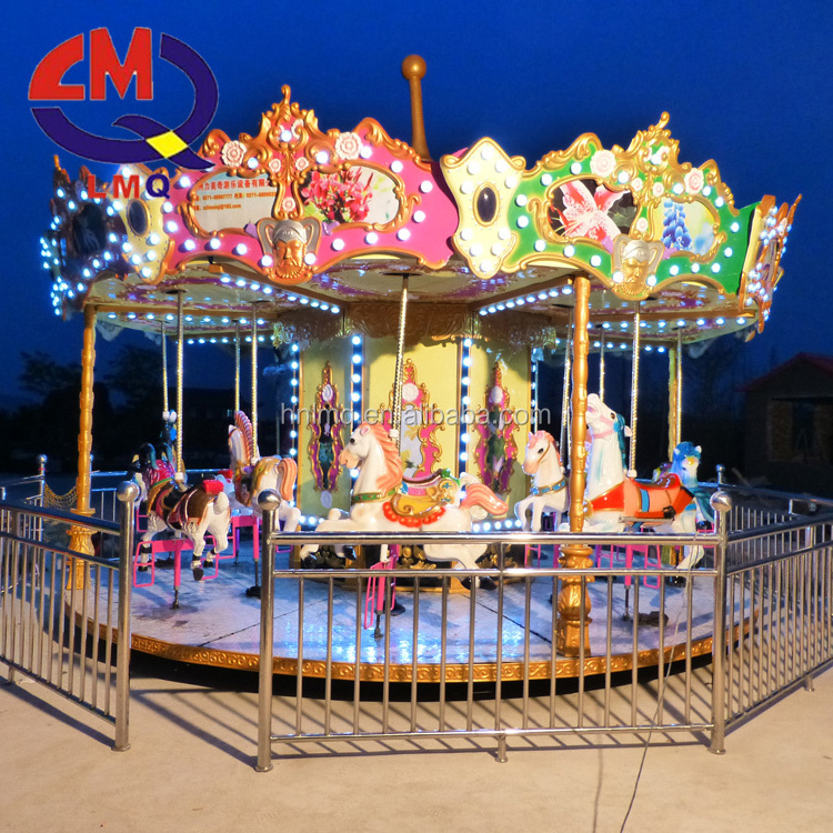 Mini carousel 6 seats merry go round kids fun game machine