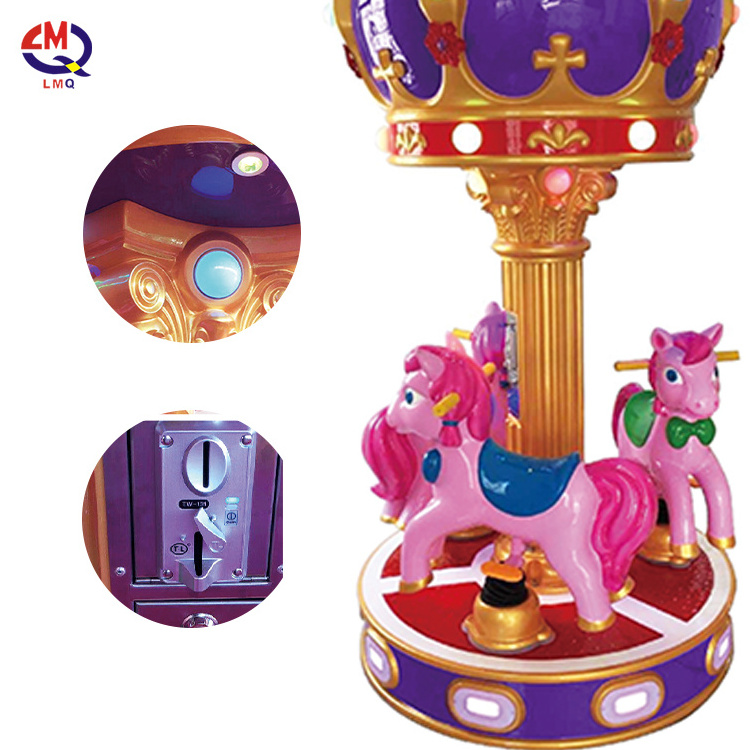 6 Seats Coin Operated Mini Fairground Rides Mini Carousel Kids Small Carousel Horse Merry Go Round For Shopping Mall