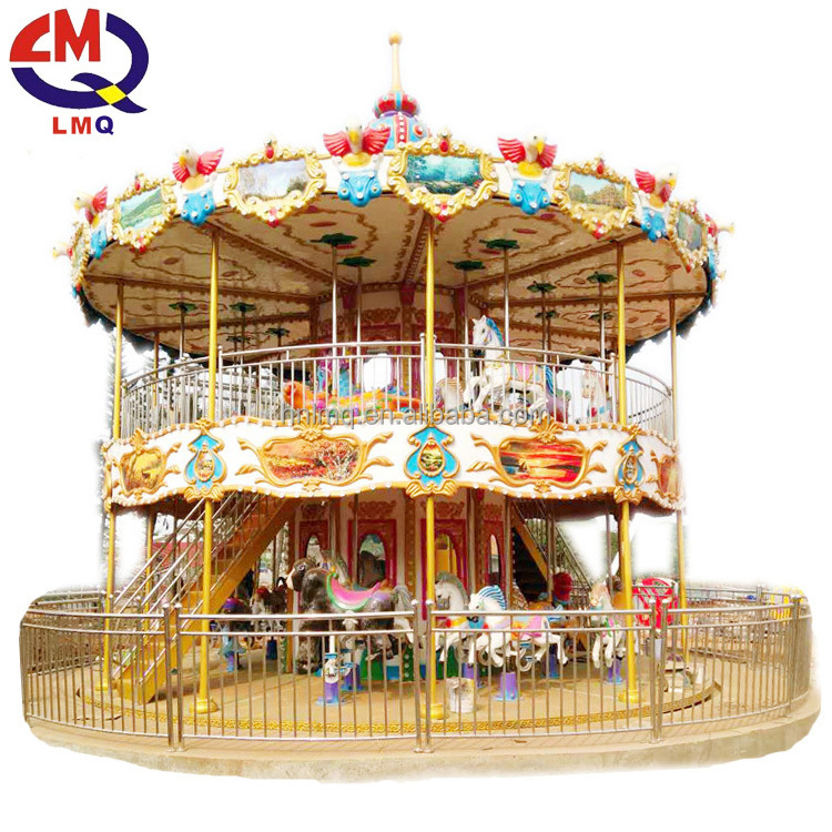 Christmas outdoor playground carousel games fiberglass life size horse