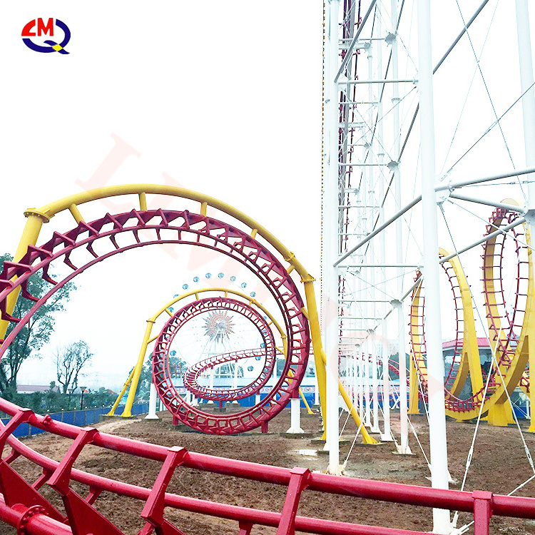 Cheap price roller coasters four circles roller coaster factory direct amusement equipment big roller coaster for sale