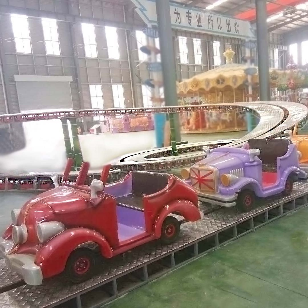 Attraction train rides electric track train rides mini shuttle with music box kids small roller coaster