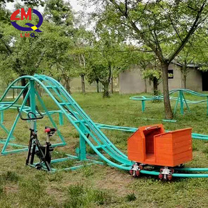 Amusement Park Equipment Manpower Driving Mini Roller Coaster Train Human Power Roller Coaster Unpowered Roller Coaster For Kids