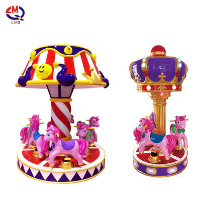 6 Seats Coin Operated Mini Fairground Rides Mini Carousel Kids Small Carousel Horse Merry Go Round For Shopping Mall