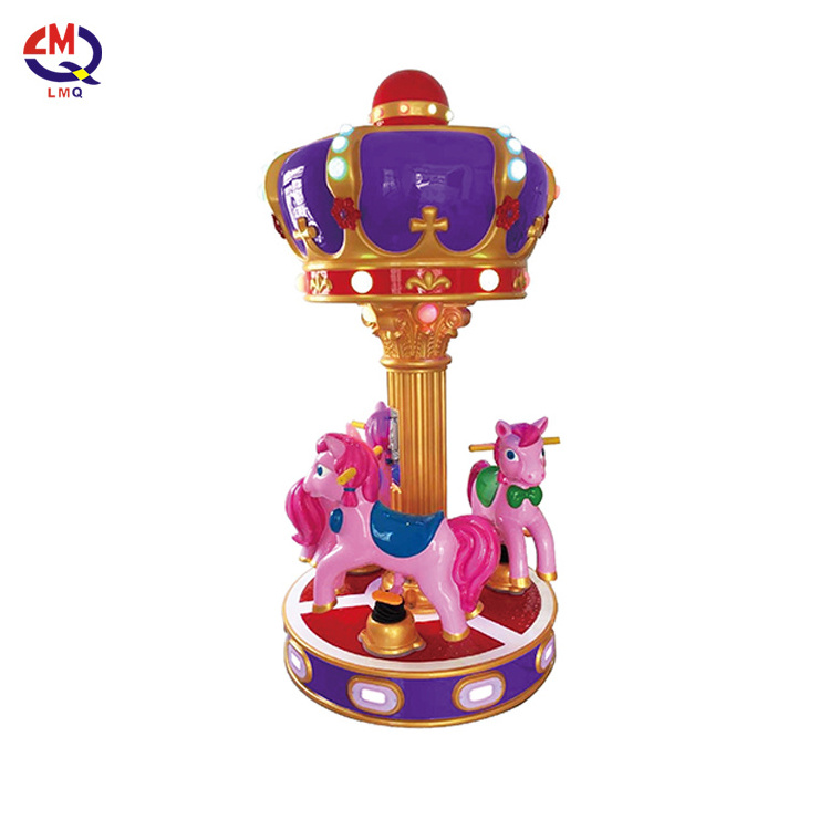 6 Seats Coin Operated Mini Fairground Rides Mini Carousel Kids Small Carousel Horse Merry Go Round For Shopping Mall