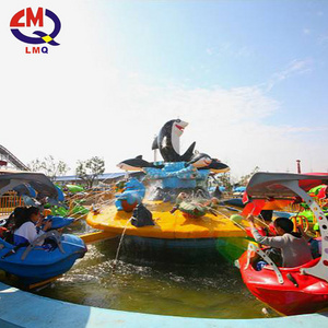 Outdoor amusement park rotary shark island ride for young people Cheap Amusement Park Water Game Equipment Rotary Shark Rides