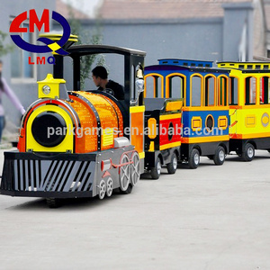 Cheap mini amusement kiddie ride electric tourist trackless train road train rides for sale