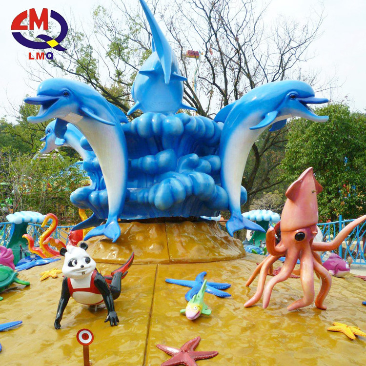 Outdoor amusement park rotary shark island ride for young people Cheap Amusement Park Water Game Equipment Rotary Shark Rides