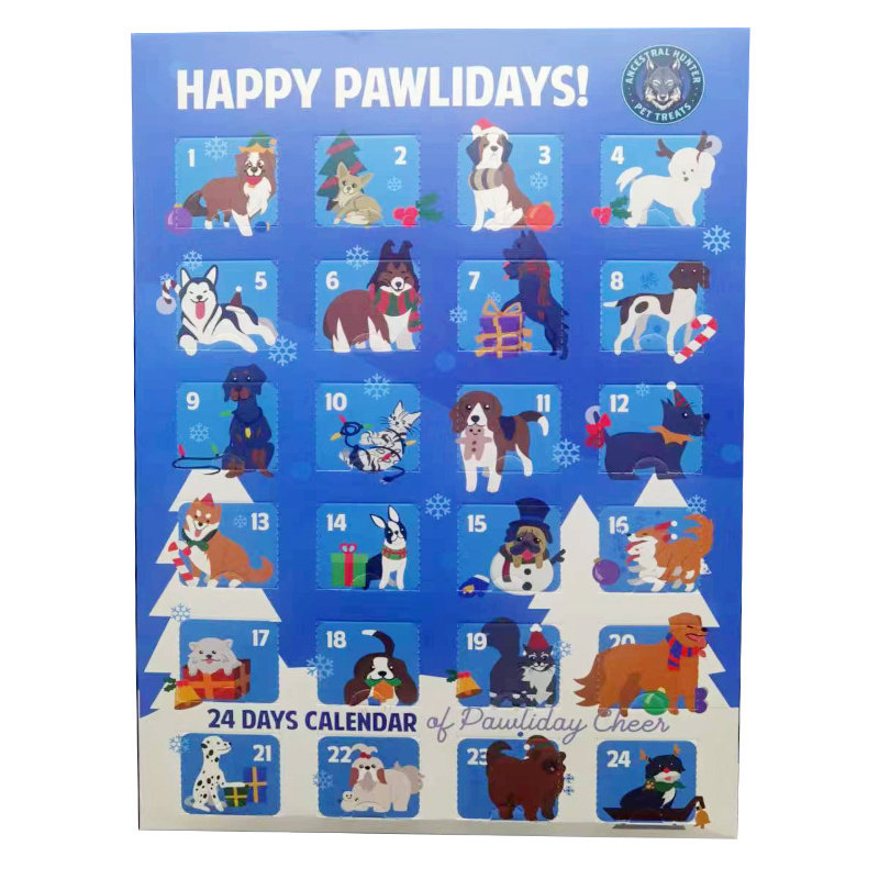 Lovely Cheap 24 Days Pet Advent Calendar Boxes For Dogs Treats Christmas Countdown Gift Boxes