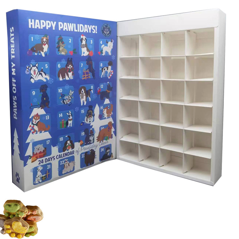 Lovely Cheap 24 Days Pet Advent Calendar Boxes For Dogs Treats Christmas Countdown Gift Boxes