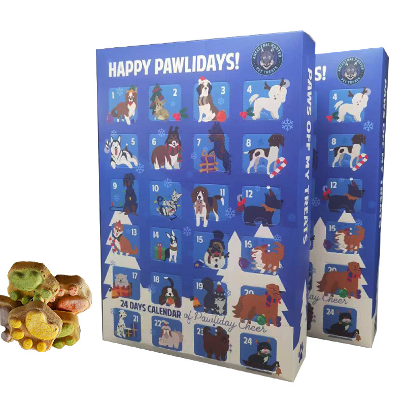 Lovely Cheap 24 Days Pet Advent Calendar Boxes For Dogs Treats Christmas Countdown Gift Boxes