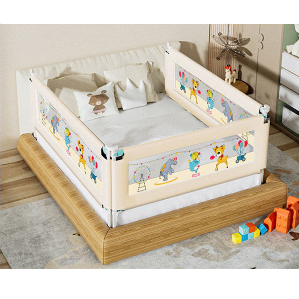 Protective Children's Playpen Baby Safety Fence Folding Railing for Bed Protection