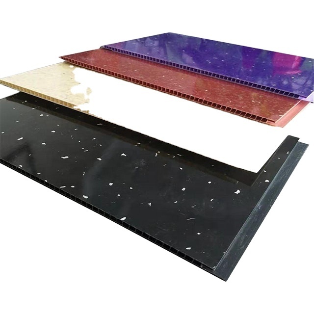 Black Sparkle Shinning Laminated Design PVC Wall Panel Marble Sheet Interior Decoration Bathroom PVC Ceiling Panel