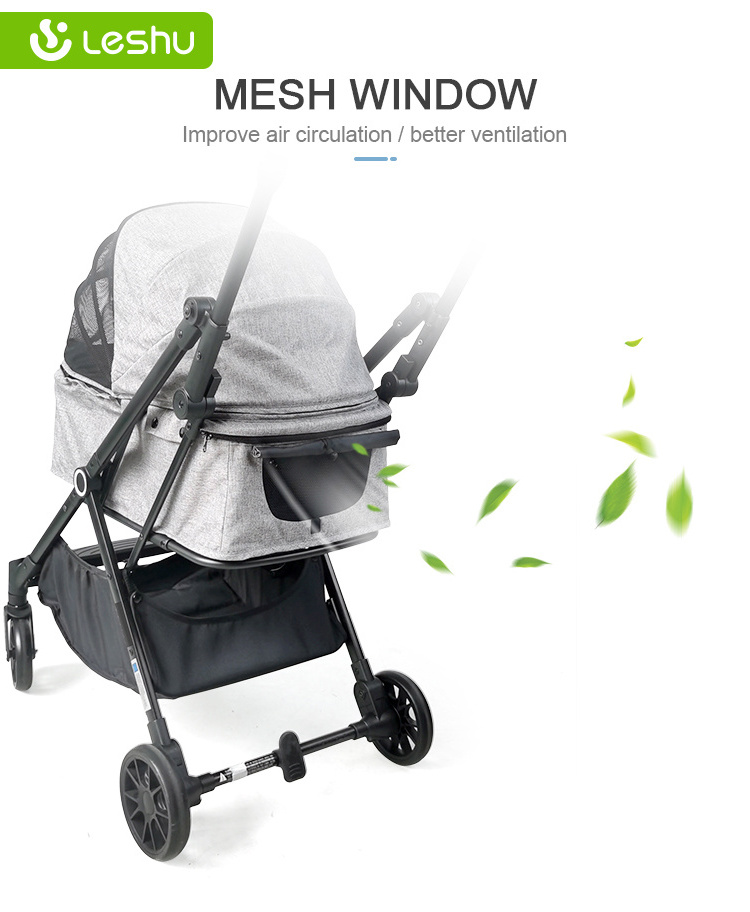 Customized Mini Wagon Pet Stroller Small Pet Stroller With Removable Carrier