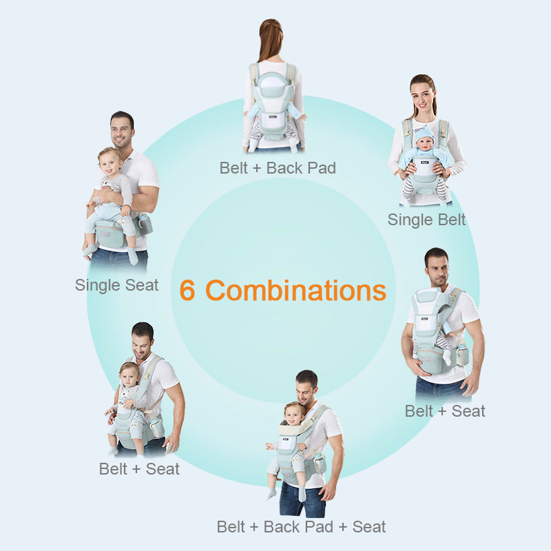 Hot sale Newborn 3 in 1 Front Facing Baby Wrap Sling Ergonomic Baby Hipseat Carrier Customized Color