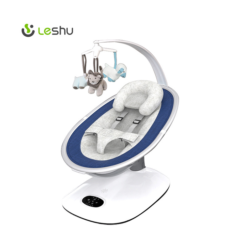 Baby Swing with Music Speaker, Preset Lullabies, 5 Point Harness Belt, 5 Speeds and Remote Control for Inside and Outdoor