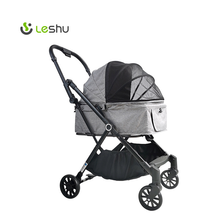 Factory Wholesale Cheap 4 Wheel Small Pet Stroller Travel Pram Pet Dog Stroller 3 In 1 Cat Dogs Strollers