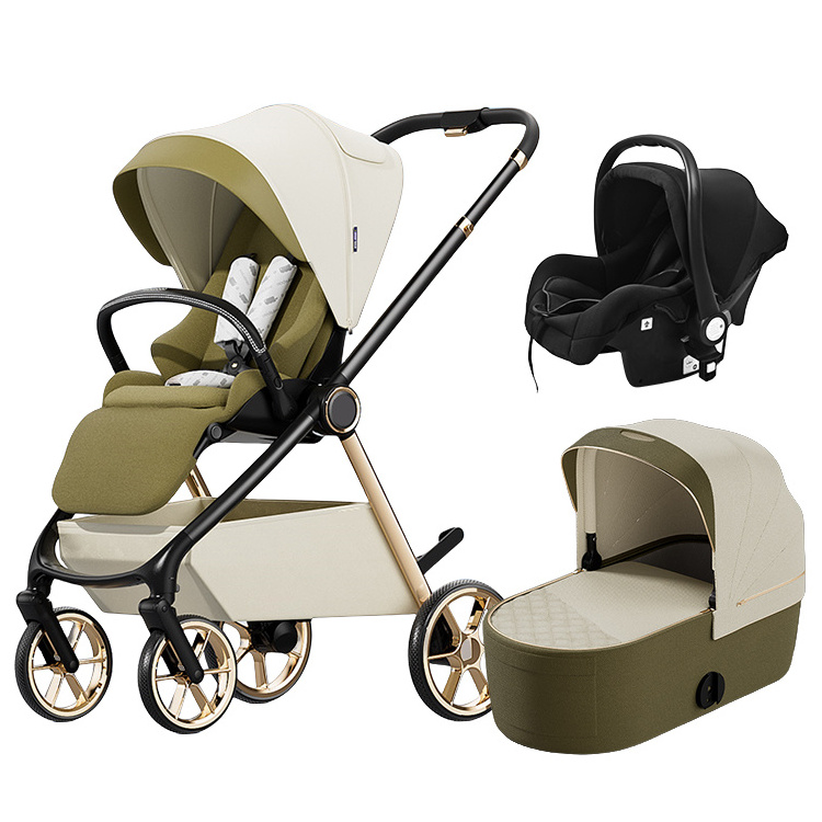 New Design Baby Carriage High Landscape Luxury Baby Pram OEM Manufacturer Poussette Carrinho De Beb 3 In 1 Stroller For Baby