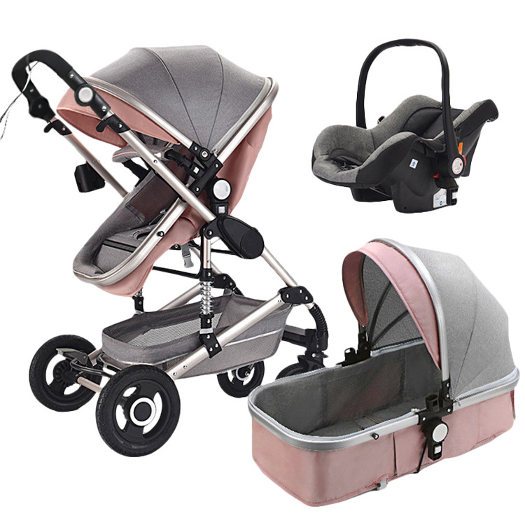 New Arrival Luxury 3-in-1 Baby Stroller with Adjustable Handle High Landscape Design for Baby and Dolls