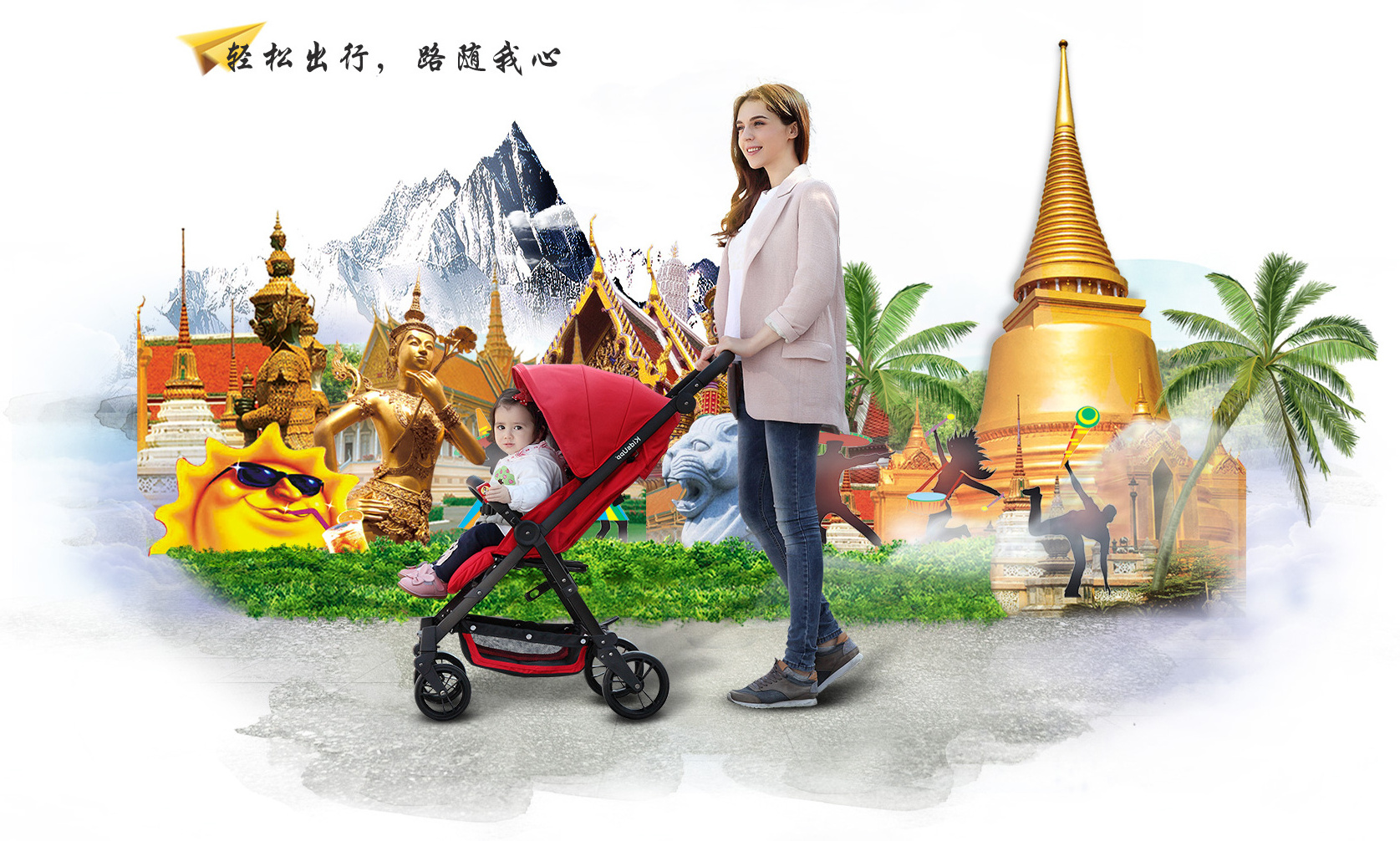 Newly Design Luxury Pet Stroller Dog Carrier Pet Pram 4 Wheels 2 in 1 Pet Stroller