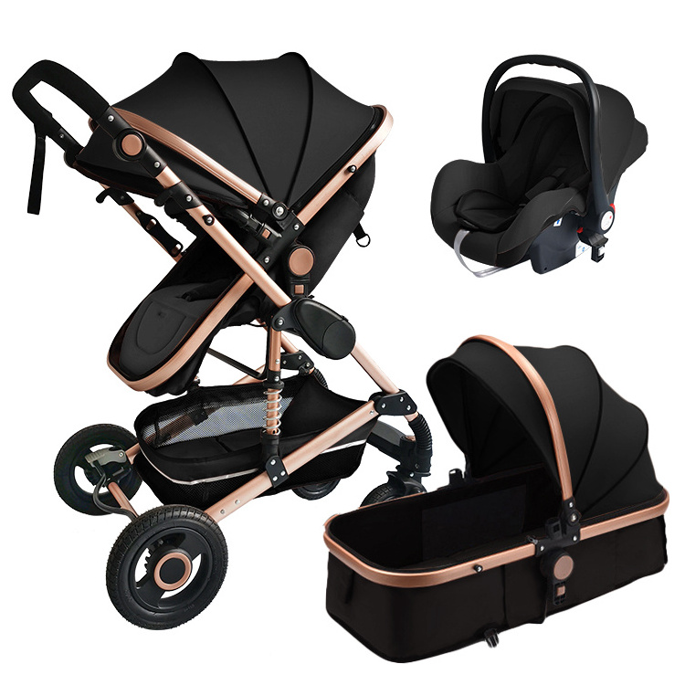 New Arrival Luxury 3-in-1 Baby Stroller with Adjustable Handle High Landscape Design for Baby and Dolls