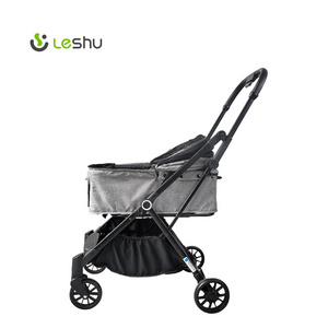 Factory Wholesale Mini Wagon Pet Stroller Small Pet Stroller With Mesh Window Pet Stroller Dog Carrier Foldable Pram Large Black