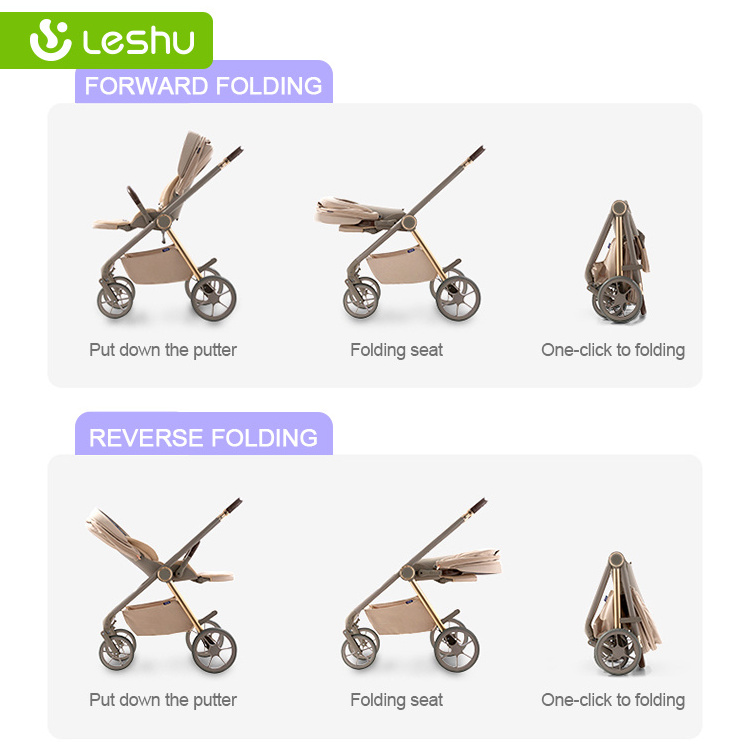 New Design Baby Carriage High Landscape Luxury Baby Pram OEM Manufacturer Poussette Carrinho De Beb 3 In 1 Stroller For Baby