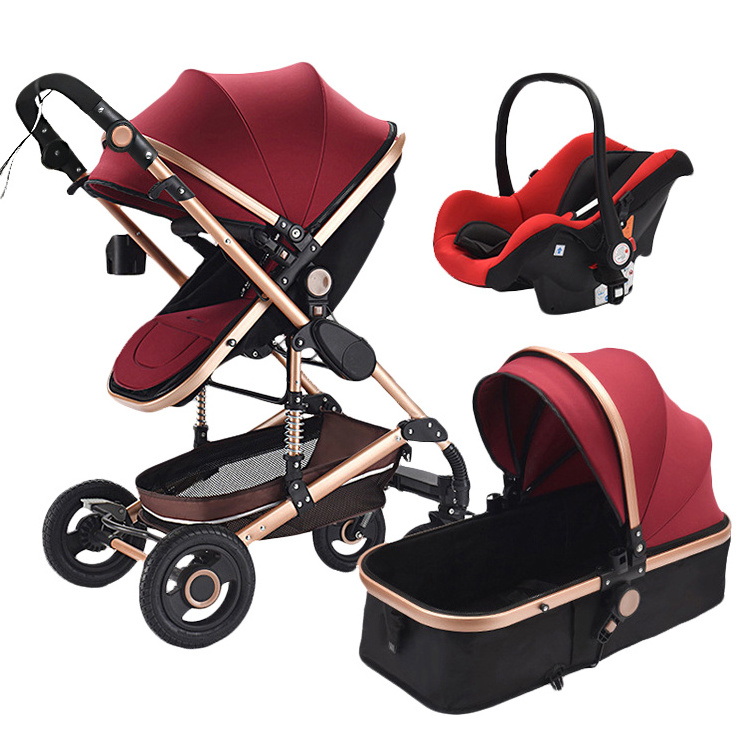 New Arrival Luxury 3-in-1 Baby Stroller with Adjustable Handle High Landscape Design for Baby and Dolls