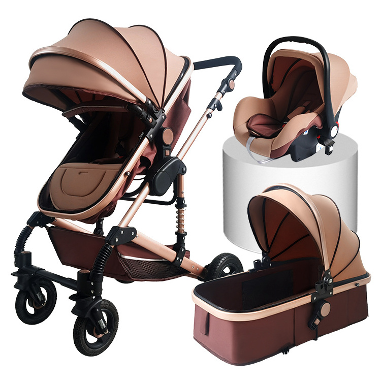 New Arrival 3 In 1 Baby Stroller Luxury High Landscape Baby Adjustable Handle Baby Doll Stroller