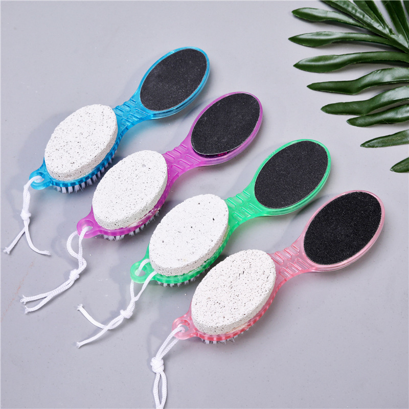 Wholesale Multi-Function 4 In 1 Foot Exfoliating Brush Dead Skin And Pumice Stone Foot File Pedicure Tool 2022