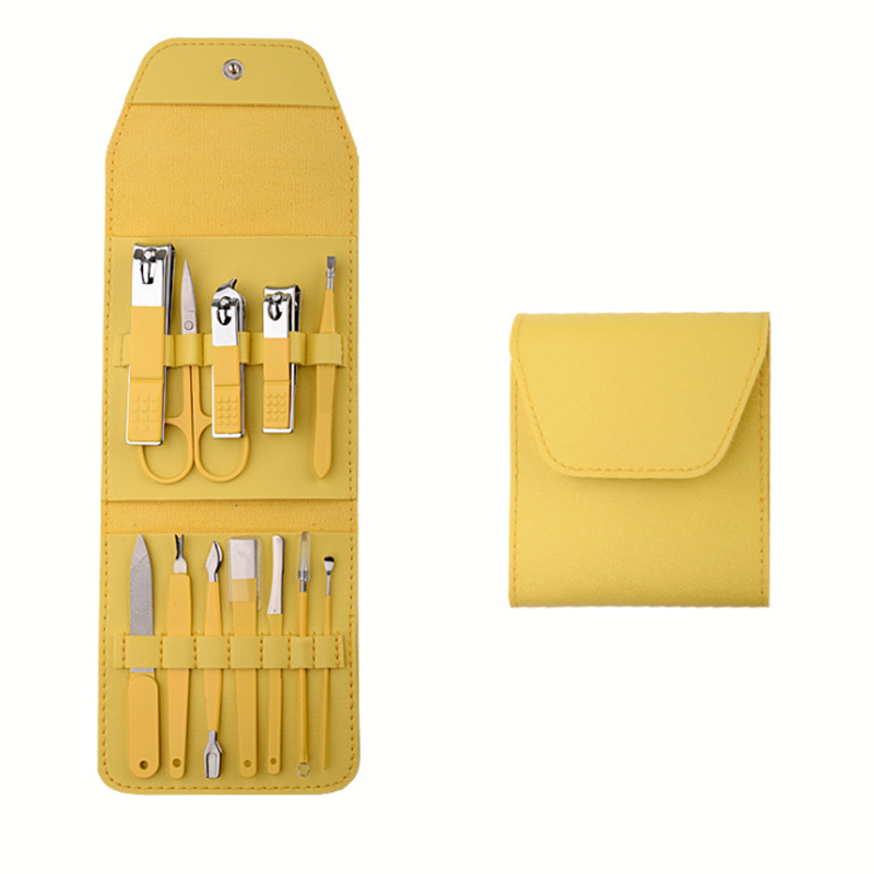 12pcs Stainless Steel With PU Package For Folding Nail Clipper Hot Selling Small Manicure Set Nail Cutter Set