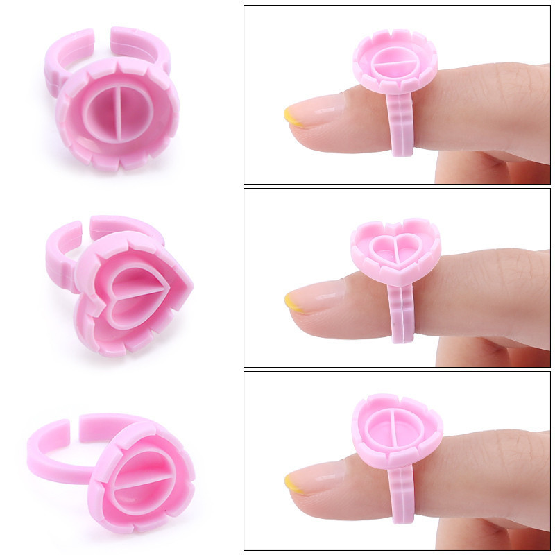 Disposable Eyelashes Glue Rings Tattoo Pigment Adhesive Palette Holder Container Eyelash Extension Glue Ring For Eyelashes