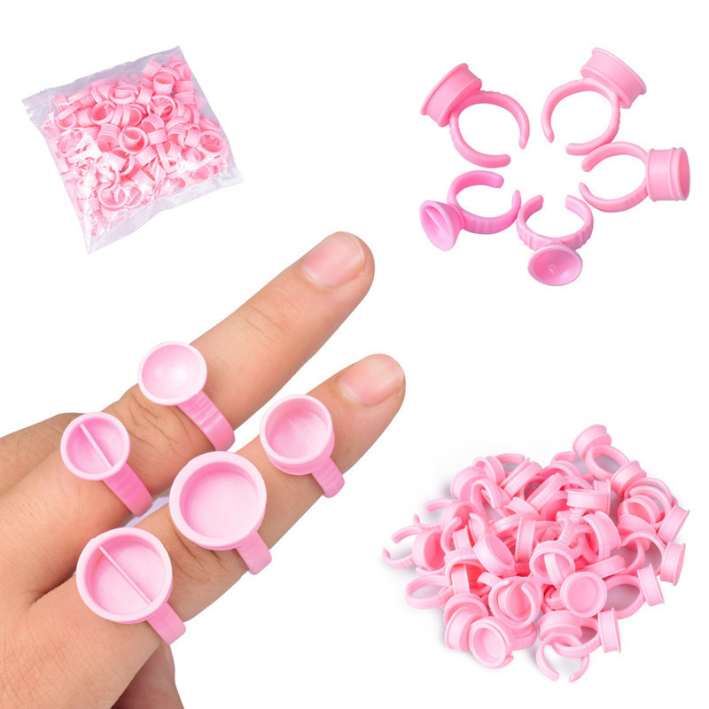 Heart Round Flower Shape Disposable Eyelash Extension Glue Rings Cup Tattoo Container Pigment Glue Rings Eyelash Holder