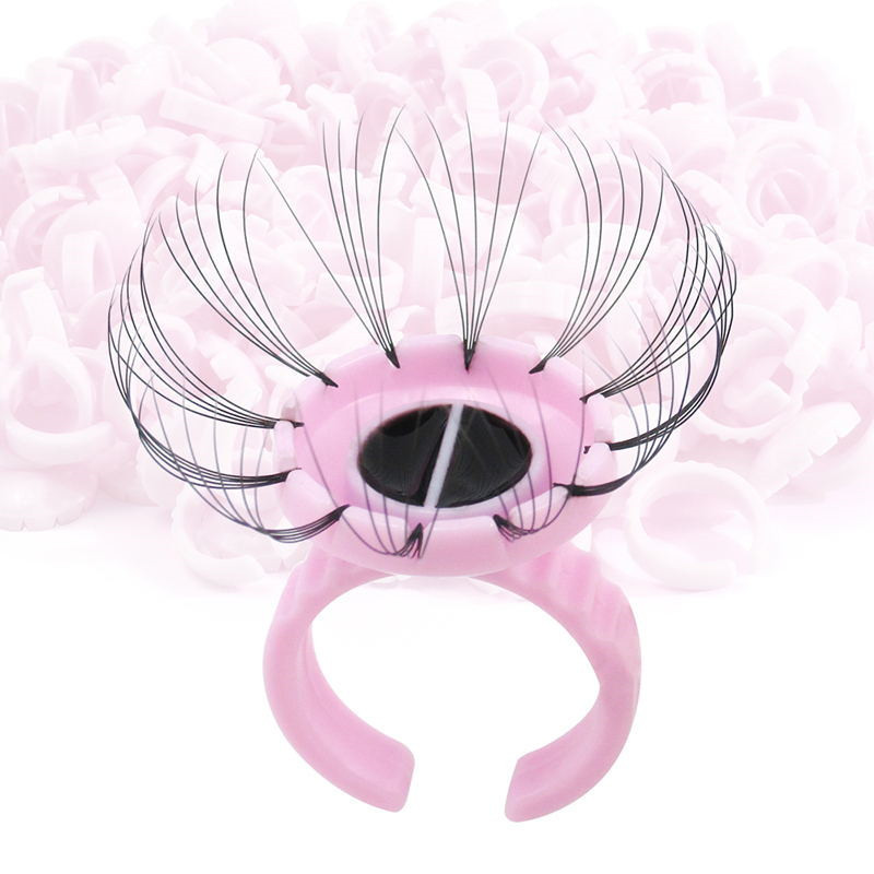 Makeup Supplies Tools 100Pcs Disposable Glue Rings Eyelash Extension Glue Holder Glue Cups Eyelash