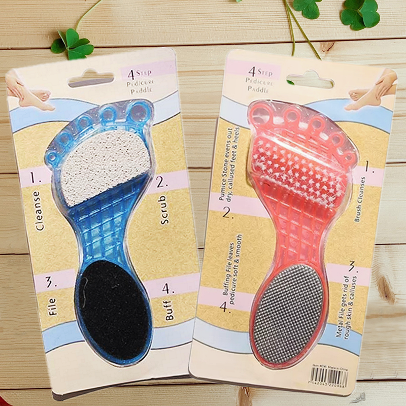 Hot Selling 4 In 1 Foot Grinding Pumice Stone Multi-Function Pedicure File Double Side Foot Heel Grater Foot Brush 2022