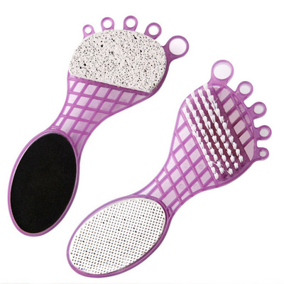 Hot Selling 4 In 1 Foot Grinding Pumice Stone Multi-Function Pedicure File Double Side Foot Heel Grater Foot Brush 2022