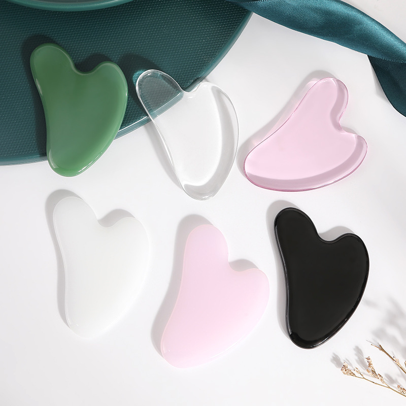 Natural Azure Stone Jade Roller Gua Sha Heart-shaped Eye Scraping Jade Scrub Massage Gua sha Tablet