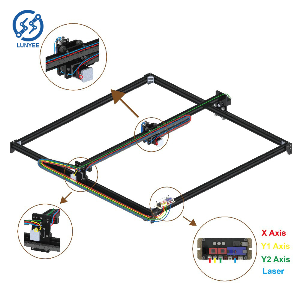 1mx1m competitive price cnc actylic rotating laser engraving machine on wood